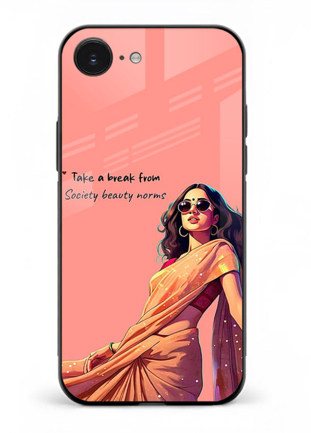 Sunshine Saree Woman aesthetic Indian artwork iphone 16e glass back cover