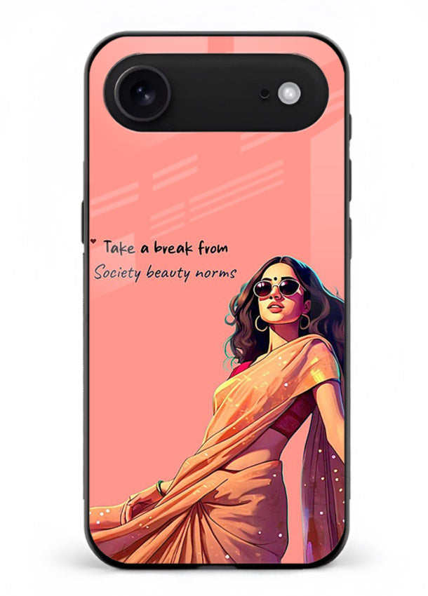 Sunshine Saree Woman aesthetic Indian artwork iphone 18 air glass back cover