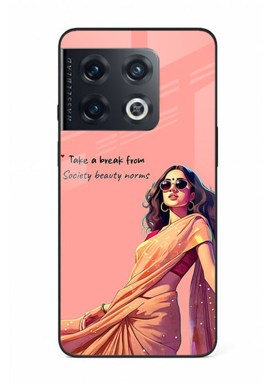 Sunshine Saree Woman aesthetic Indian artwork OnePlus 10 Pro glass back cover