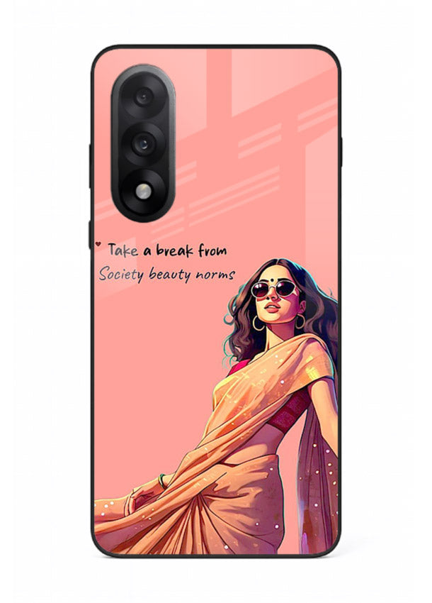 Sunshine Saree Woman aesthetic Indian artwork OnePlus Nord 5 glass back cover