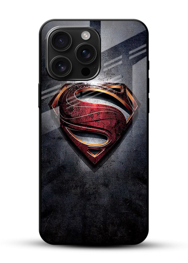 Superman Metallic Crest cover for Glossy Vibrant Premium Look - Angle Front