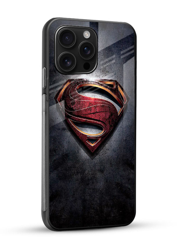 Superman Metallic Crest cover for Glossy Vibrant Premium Look - Angle Side