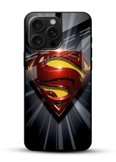 Superman Power Emblem cover for Glossy Vibrant Premium Look - Angle Front