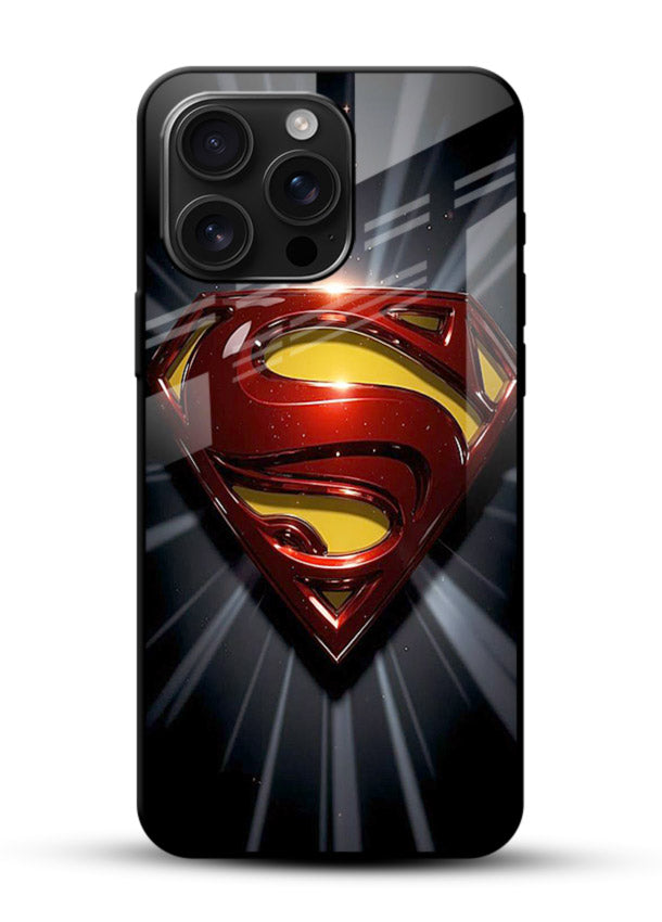 Superman Power Emblem cover for Glossy Vibrant Premium Look - Angle Front