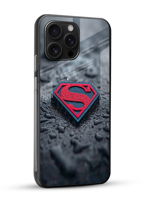 Superman Steel Symbol cover for Glossy Vibrant Premium Look - Angle Side