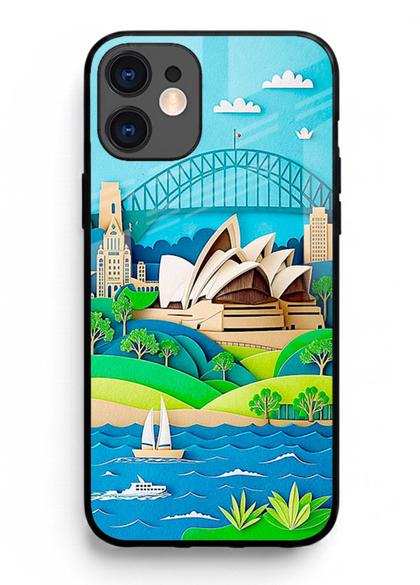 Sydney Coastal View scenic Australia coast artwork iphone 11 glass back cover