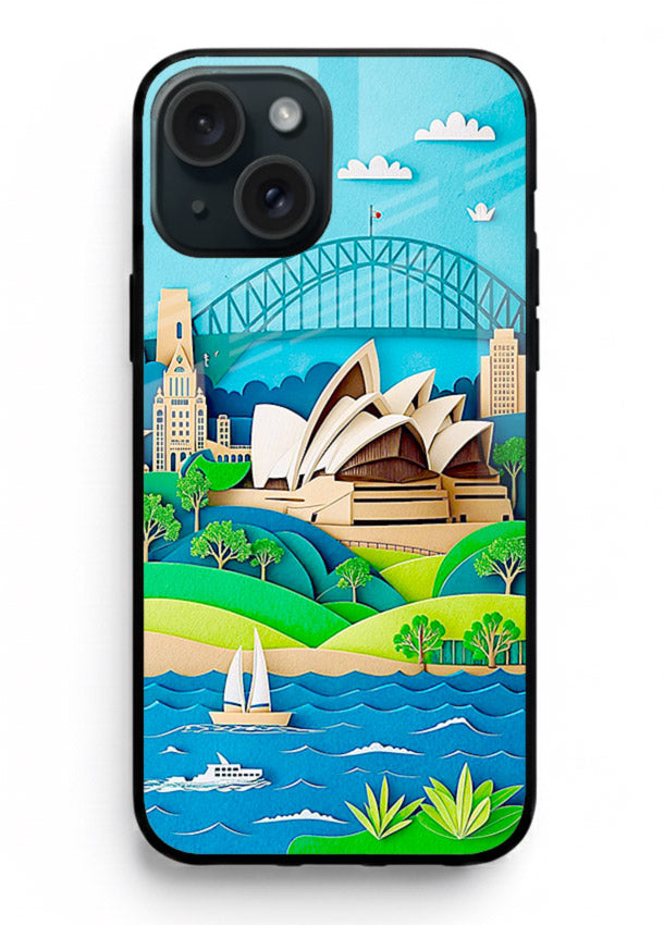 Sydney Coastal View scenic Australia coast artwork iphone 13 glass back cover