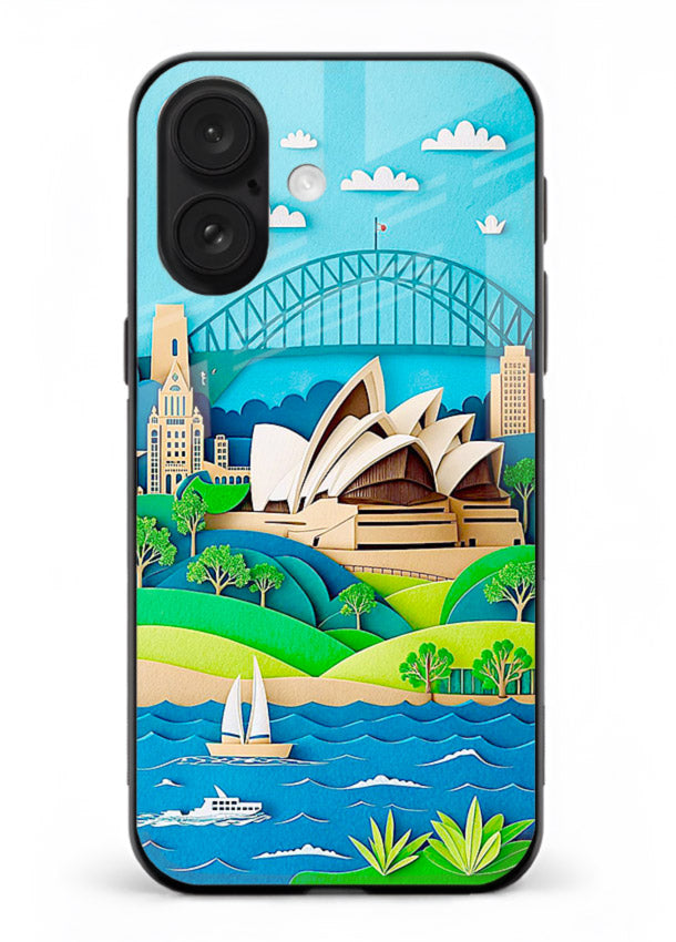 Sydney Coastal View scenic Australia coast artwork iphone 18 glass back cover