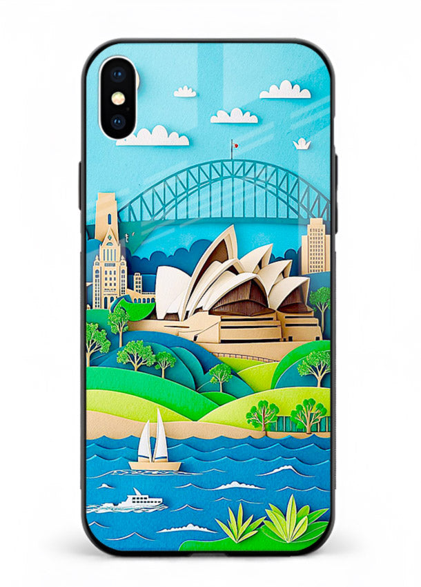 Sydney Coastal View scenic Australia coast artwork iphone xs max glass back cover