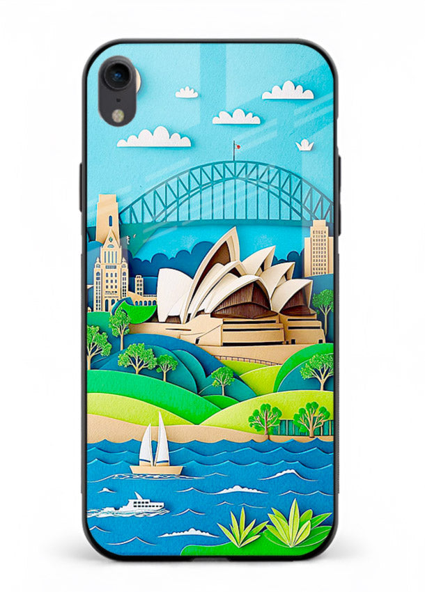 Sydney Coastal View scenic Australia coast artwork iphone xr glass back cover