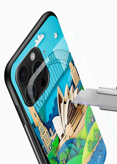 Sydney Coastal View scenic Australia coast artwork glossy vibrant premium glass back cover - Angle Blade