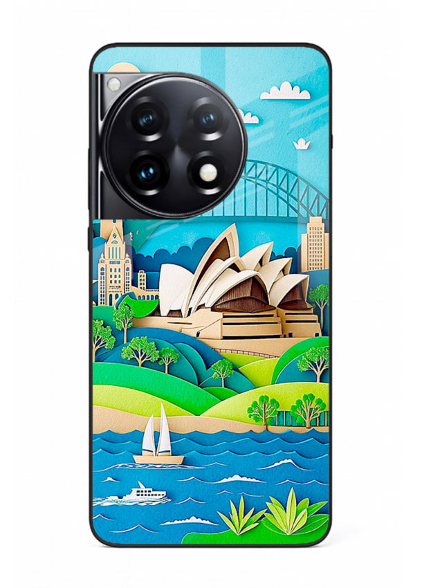 Sydney Coastal View scenic Australia coast artwork OnePlus 12R glass back cover
