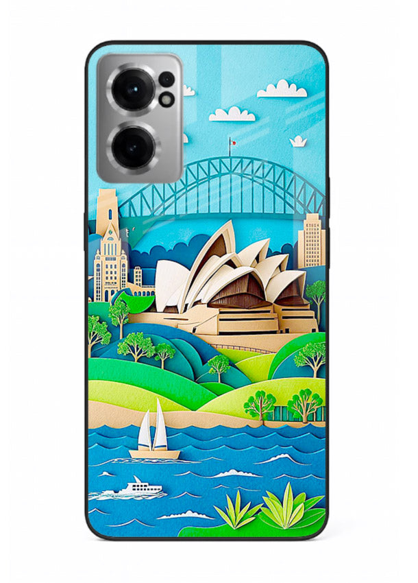 Sydney Coastal View scenic Australia coast artwork OnePlus Nord CE2 5G glass back cover