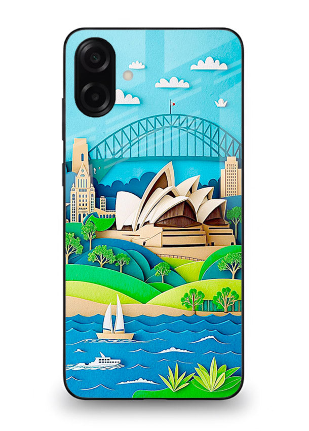 Sydney Coastal View scenic Australia coast artwork Samsung A06 5G glass back cover