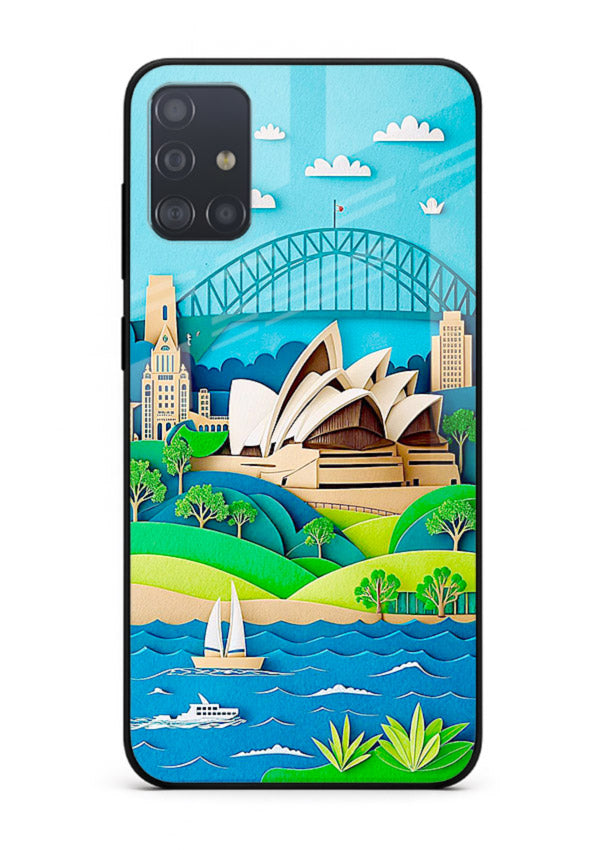 Sydney Coastal View scenic Australia coast artwork Samsung A71 glass back cover