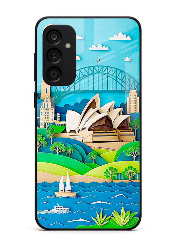 Sydney Coastal View scenic Australia coast artwork Samsung M13 4G glass back cover
