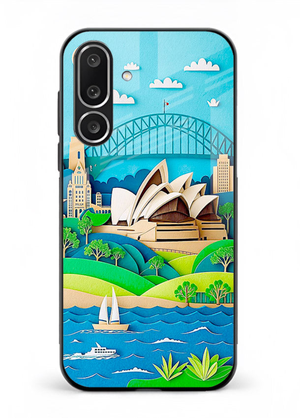 Sydney Coastal View scenic Australia coast artwork Samsung F56 5G glass back cover