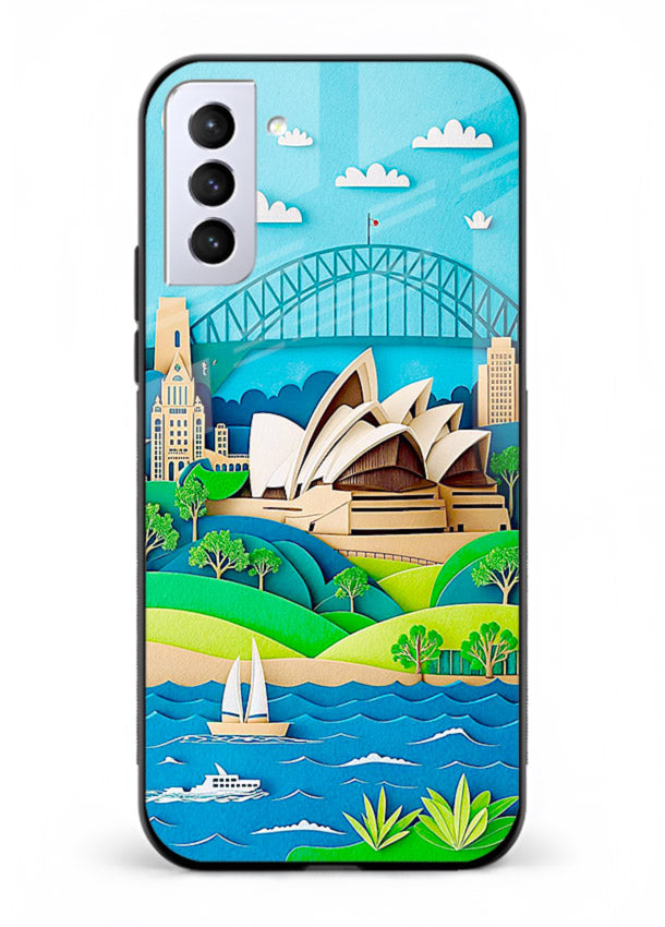 Sydney Coastal View scenic Australia coast artwork Samsung S21 Plus glass back cover