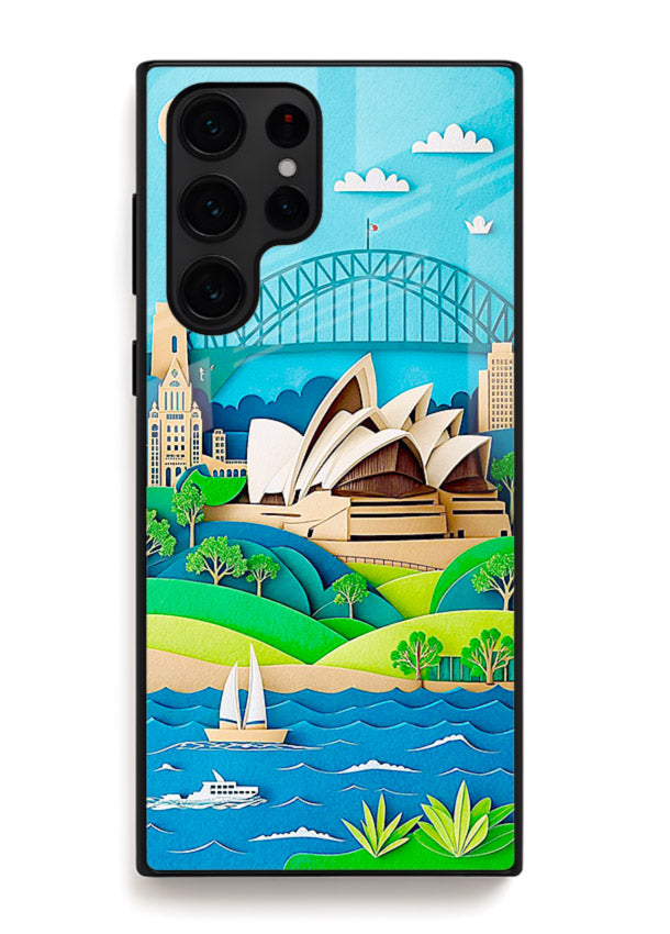 Sydney Coastal View scenic Australia coast artwork Samsung S24 Ultra glass back cover