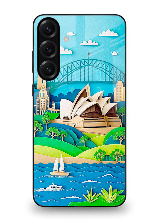 Sydney Coastal View scenic Australia coast artwork Samsung S23 FE glass back cover