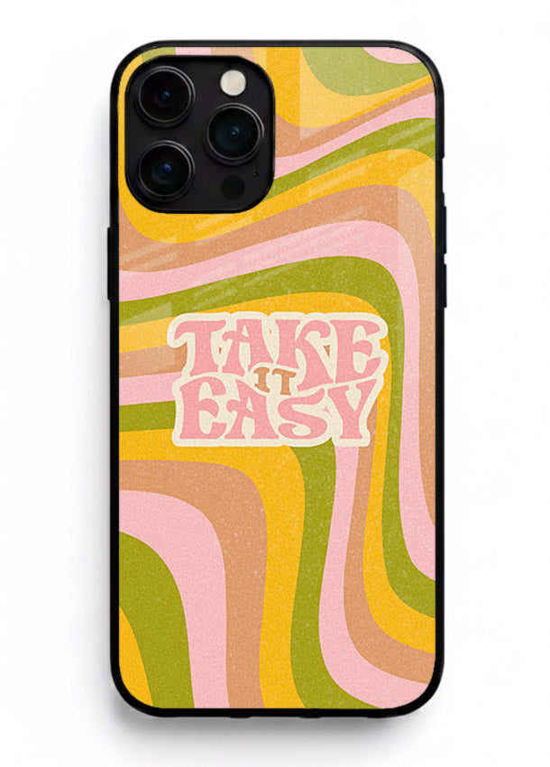 Take It Easy Retro aesthetic artwork iphone 12 pro max glass back cover