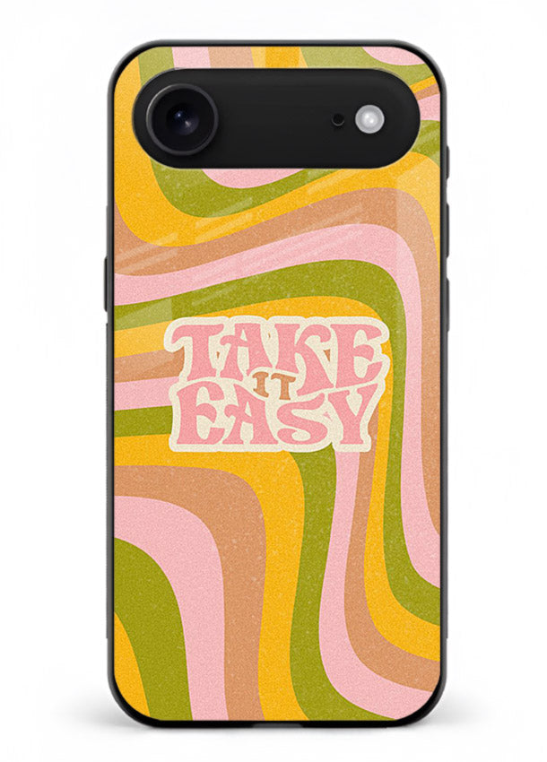Take It Easy Retro aesthetic artwork iphone 18 air glass back cover
