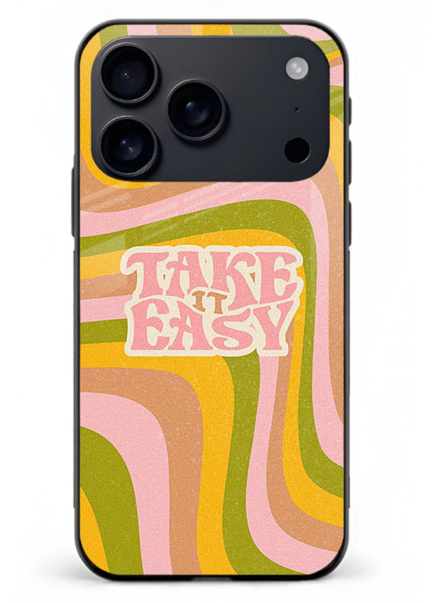 Take It Easy Retro aesthetic artwork iphone 18 pro max glass back cover