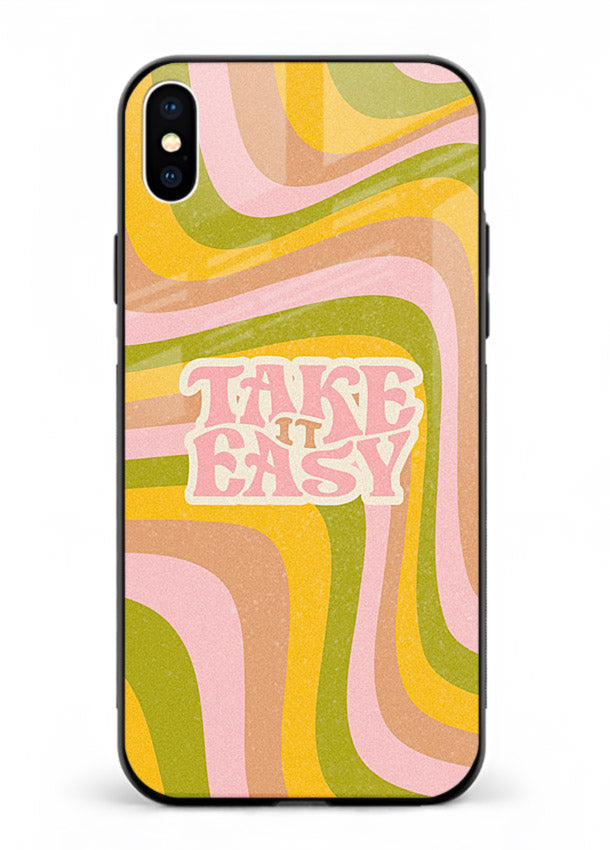 Take It Easy Retro aesthetic artwork iphone xs max glass back cover