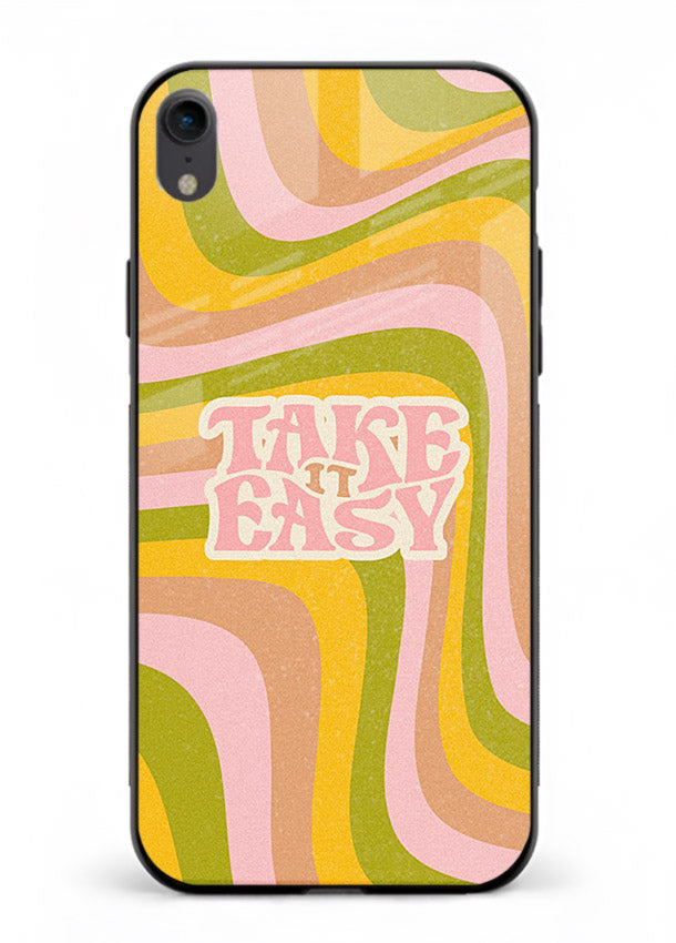 Take It Easy Retro aesthetic artwork iphone xr glass back cover