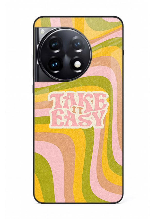Take It Easy Retro aesthetic artwork OnePlus 12R glass back cover