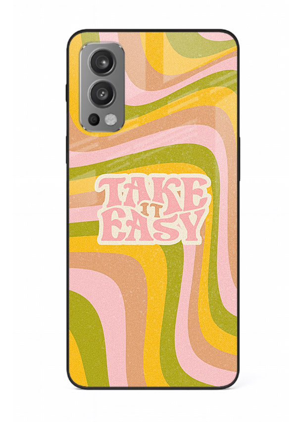 Take It Easy Retro aesthetic artwork OnePlus Nord 2 glass back cover