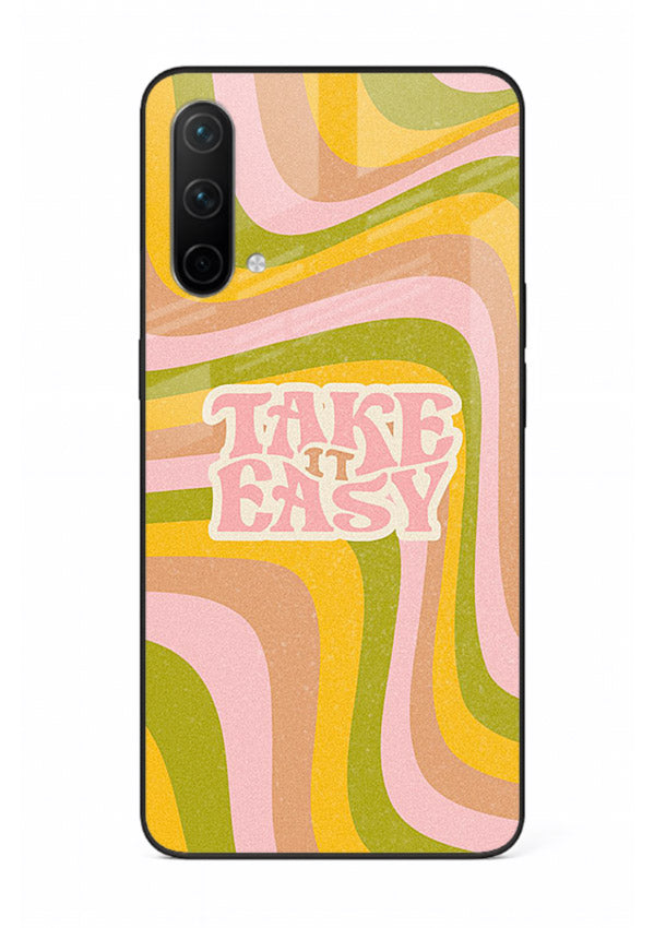 Take It Easy Retro aesthetic artwork OnePlus Nord CE 5G glass back cover