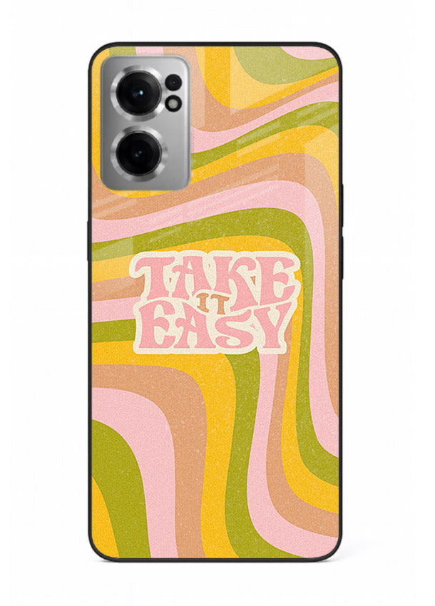 Take It Easy Retro aesthetic artwork OnePlus Nord CE2 5G glass back cover