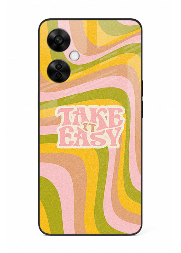 Take It Easy Retro aesthetic artwork OnePlus Nord CE3 Lite glass back cover