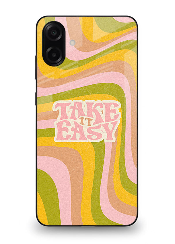 Take It Easy Retro aesthetic artwork Samsung A06 5G glass back cover