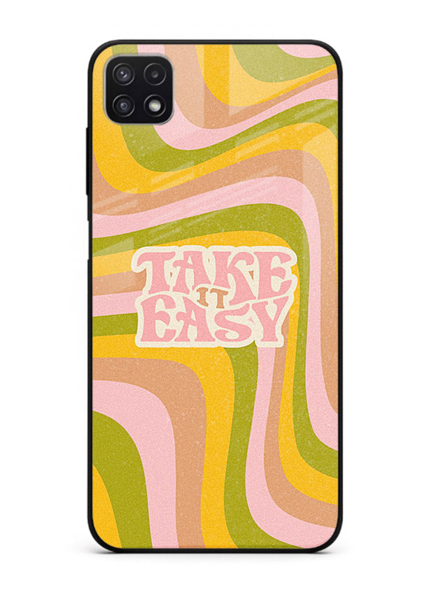Take It Easy Retro aesthetic artwork Samsung F42 5G glass back cover