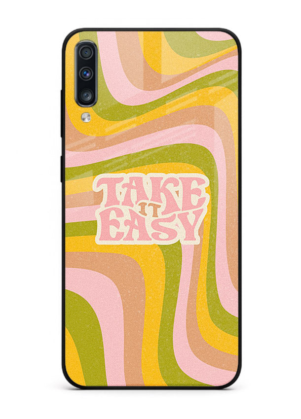 Take It Easy Retro aesthetic artwork Samsung A70 glass back cover