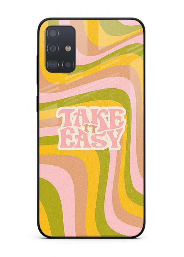 Take It Easy Retro aesthetic artwork Samsung A71 glass back cover