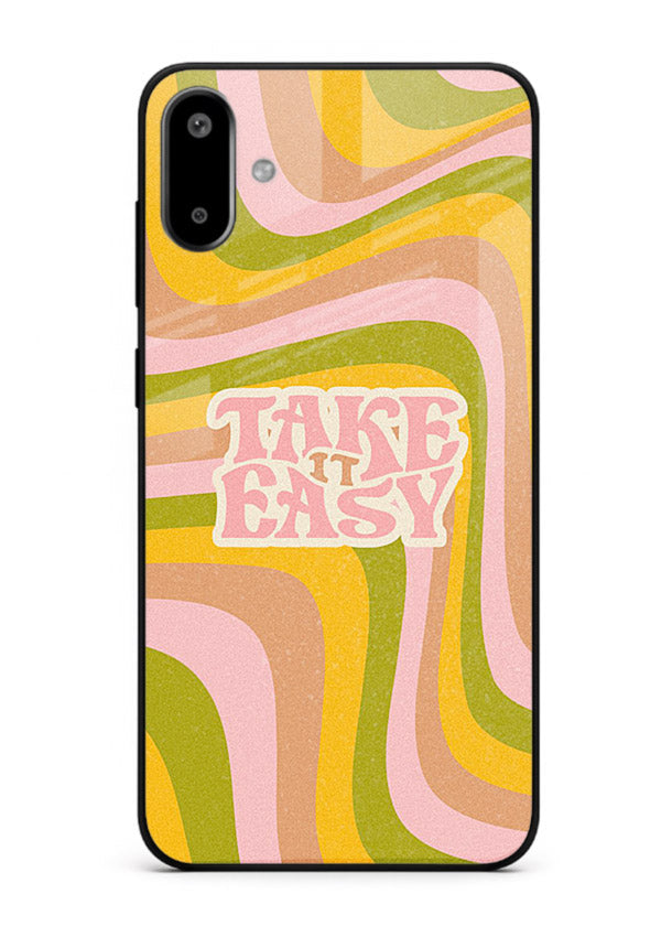 Take It Easy Retro aesthetic artwork Samsung F06 5G glass back cover