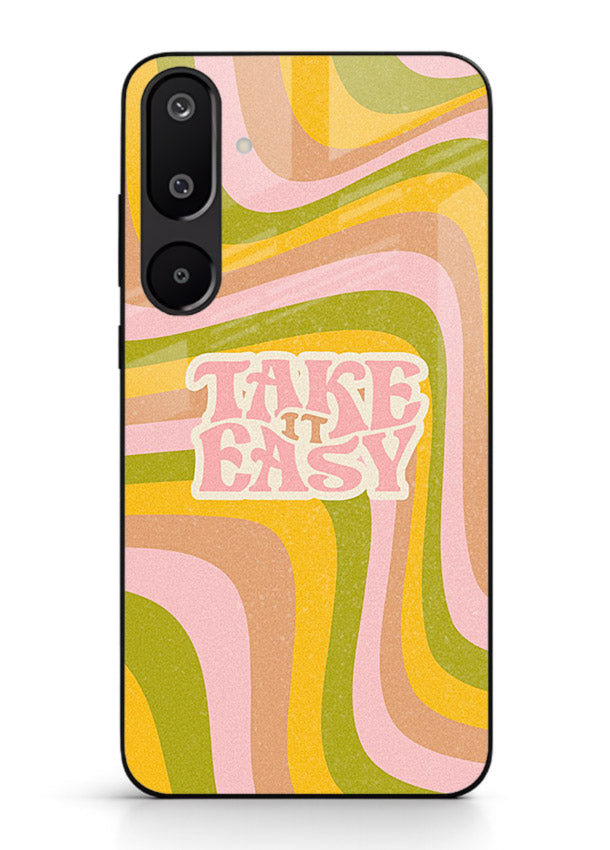 Take It Easy Retro aesthetic artwork Samsung F16 5G glass back cover