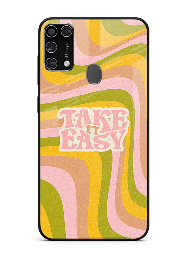 Take It Easy Retro aesthetic artwork Samsung M31 Prime glass back cover