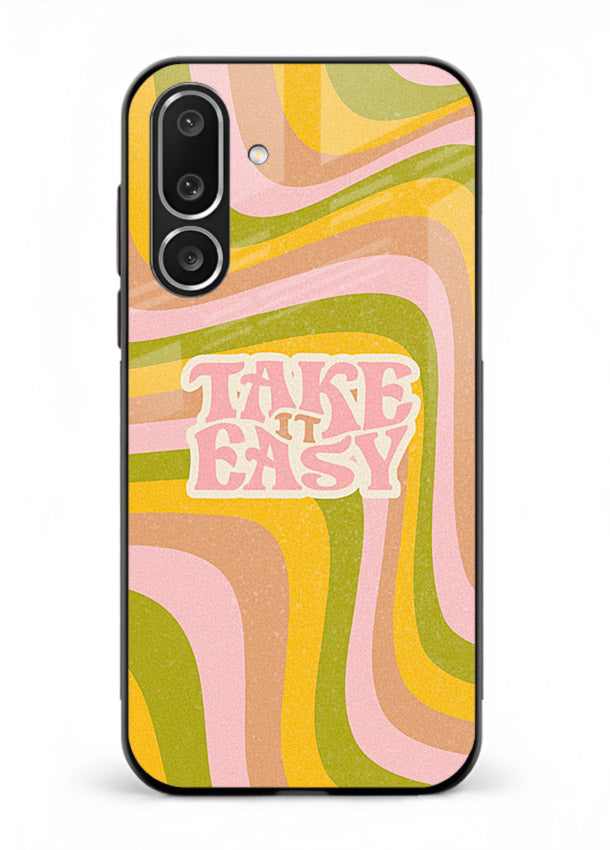 Take It Easy Retro aesthetic artwork Samsung M56 5G glass back cover