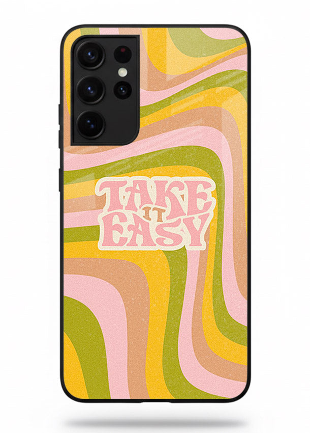 Take It Easy Retro aesthetic artwork Samsung S21 Ultra glass back cover