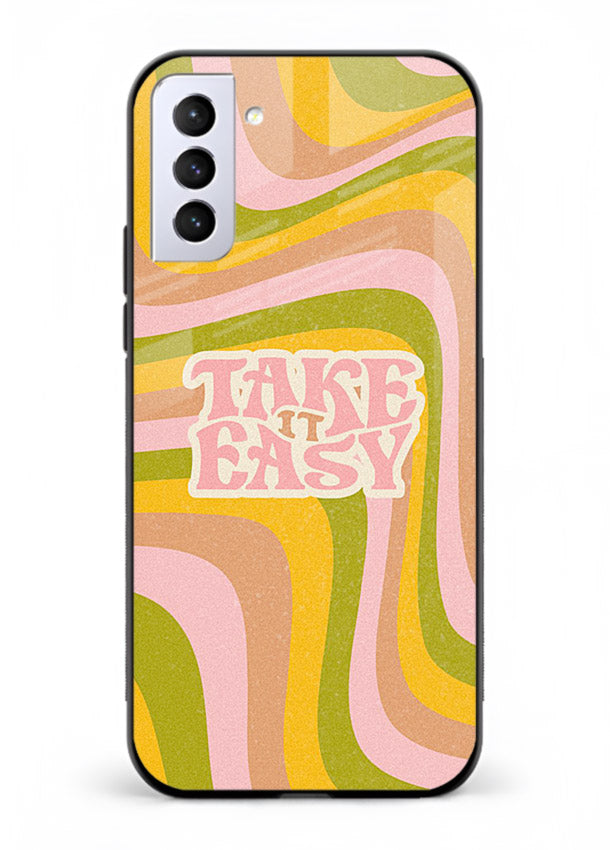 Take It Easy Retro aesthetic artwork Samsung S21 FE glass back cover