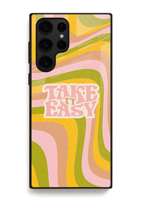 Take It Easy Retro aesthetic artwork Samsung S24 Ultra glass back cover