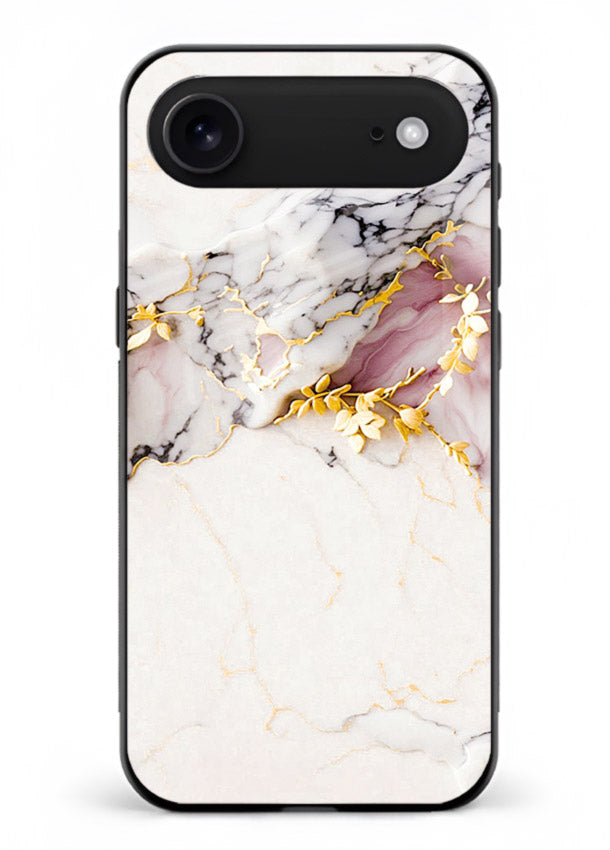 TealGold Vein Flow iphone 17 air glass back cover with teal marble and gold accents