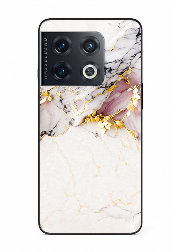 TealGold Vein Flow OnePlus 10 Pro glass back cover with teal marble and gold accents