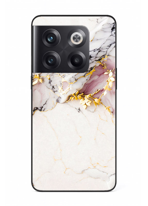 TealGold Vein Flow OnePlus 10T glass back cover with teal marble and gold accents