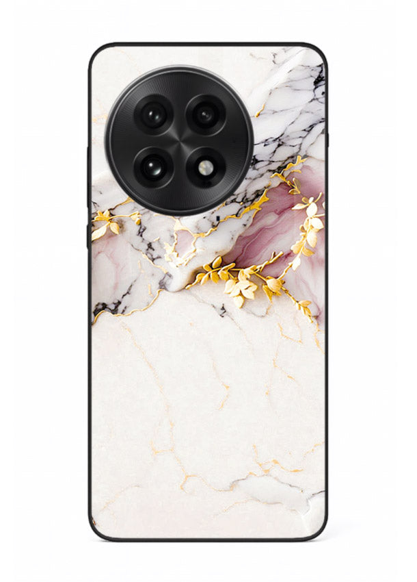 TealGold Vein Flow OnePlus 13R glass back cover with teal marble and gold accents