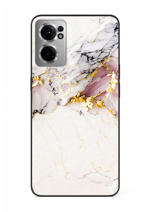 TealGold Vein Flow OnePlus Nord CE2 5G glass back cover with teal marble and gold accents